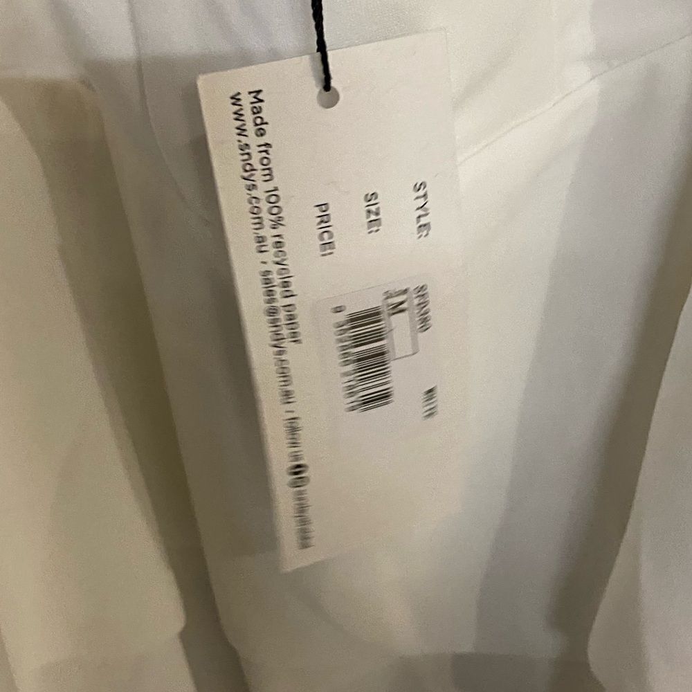 NWT SNDYS Barcelona Dress white mini puff sleeve Revolve M - Picture 9 of 9